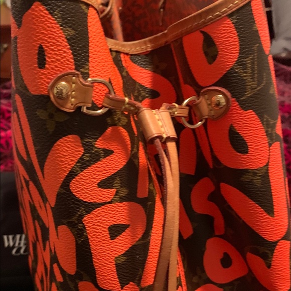 EUC❤️Louis Vuitton Orange Graffiti NF Gm - Picture 9 of 16